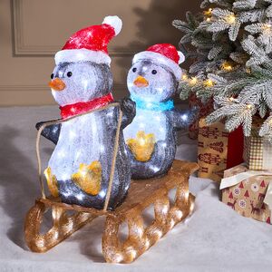 Светящаяся фигура Пингвины Момо и Лилу на санках 62*57 см, 110 LED ламп, IP44