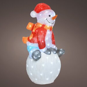 Светодиодная фигура Снеговик Линден - Лапландские сказки 71 см, 100 LED ламп, IP44 Kaemingk фото 2