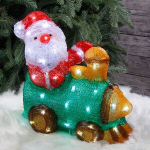 Светящаяся фигура Санта Клаус - Christmas Train 39 см, 50 LED ламп, IP44