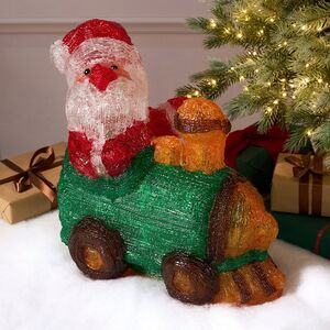 Светящаяся фигура Санта Клаус - Christmas Train 39 см, 50 LED ламп, IP44 Kaemingk фото 8