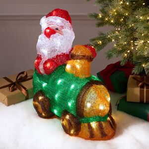 Светящаяся фигура Санта Клаус - Christmas Train 39 см, 50 LED ламп, IP44 Kaemingk фото 5