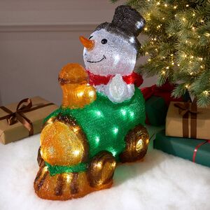 Светящаяся фигура Снеговик Ганс - Christmas Train 40 см, 50 LED ламп, IP44 Kaemingk фото 4