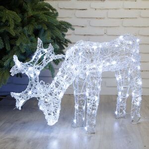 Светящийся олень Juno Deer 83*53 см, 100 холодных белых LED ламп с мерцанием, IP44