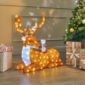 Светодиодная фигура Лесные Друзья 66 см, 140 холодных белых LED ламп, таймер, IP44 Kaemingk фото 3