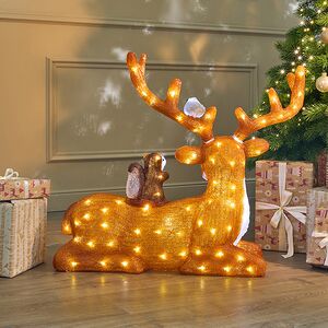 Светодиодная фигура Лесные Друзья 66 см, 140 холодных белых LED ламп, таймер, IP44 Kaemingk фото 5