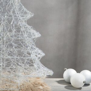 Светящаяся фигура Елка Christmas Lace 74 см, 70 холодных белых LED ламп с мерцанием, IP44 Kaemingk фото 5