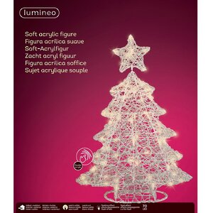 Светящаяся фигура Елка Christmas Lace 74 см, 70 теплых белых LED ламп с мерцанием, IP44 Kaemingk фото 1