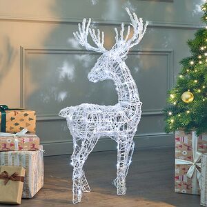 Светящийся олень Гастон 94 см, 100 холодных белых LED ламп с мерцанием, таймер, IP44 Kaemingk фото 3