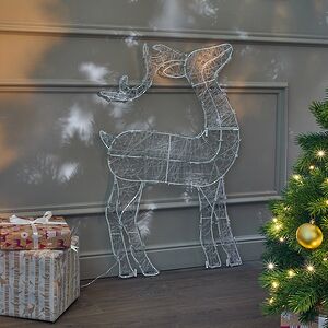 Светящаяся плоская фигура Олень Фостер 89 см, 60 холодных белых LED ламп с мерцанием, таймер, IP44 Kaemingk фото 6