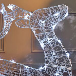 Светящаяся плоская фигура Олень Фостер 89 см, 60 холодных белых LED ламп с мерцанием, таймер, IP44 Kaemingk фото 2