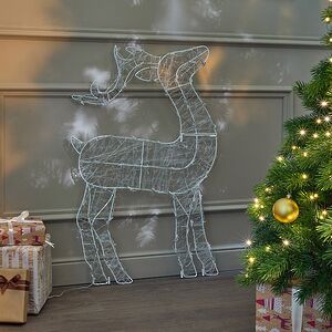 Светящаяся плоская фигура Олень Фостер 89 см, 60 теплых белых LED ламп с мерцанием, таймер, IP44 Kaemingk фото 6