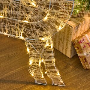 Светящаяся плоская фигура Олень Фостер 89 см, 60 теплых белых LED ламп с мерцанием, таймер, IP44 Kaemingk фото 4