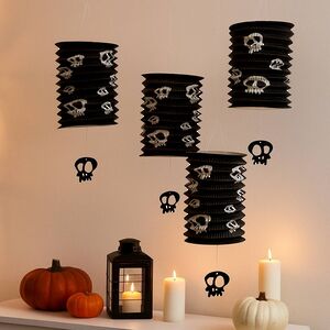 Подвесное украшение Хэллоуин - Бумажный Фонарик с черепом 25*15 см Koopman фото 3