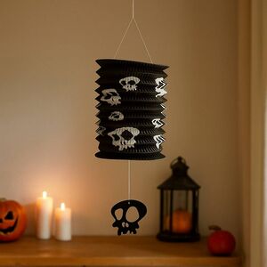 Подвесное украшение Хэллоуин - Бумажный Фонарик с черепом 25*15 см Koopman фото 4