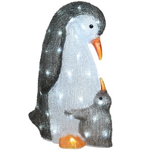 Акриловая фигура Пингвин с Малышом 47 см, 60 LED ламп, IP44 Kaemingk фото 3