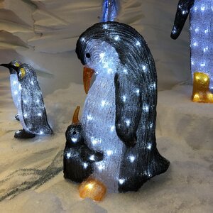 Акриловая фигура Пингвин с Малышом 47 см, 60 LED ламп, IP44 Kaemingk фото 3