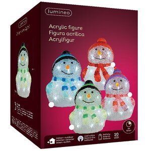 Светящаяся фигура Снеговик Frosty Violet 24 см, 20 LED ламп, на батарейках, IP44 Kaemingk фото 3