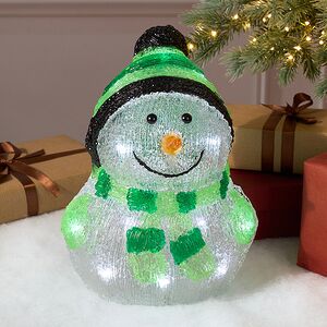 Светящаяся фигура Снеговик Frosty Green 24 см, 20 LED ламп, на батарейках, IP44 Kaemingk фото 4