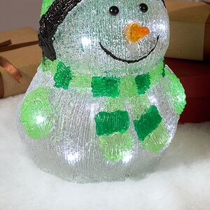 Светящаяся фигура Снеговик Frosty Green 24 см, 20 LED ламп, на батарейках, IP44 Kaemingk фото 5