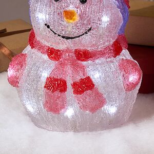Светящаяся фигура Снеговик Frosty Violet 24 см, 20 LED ламп, на батарейках, IP44 Kaemingk фото 4