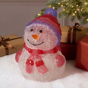 Светящаяся фигура Снеговик Frosty Violet 24 см, 20 LED ламп, на батарейках, IP44 Kaemingk фото 8