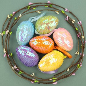 Пасхальные подвески Яйца - Color Easter 6 см, 6 шт Koopman фото 3