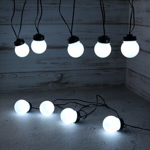 Гирлянда из лампочек Мона 20 ламп, холодные белые LED, 9.5 м, черный ПВХ, IP44 Kaemingk фото 6
