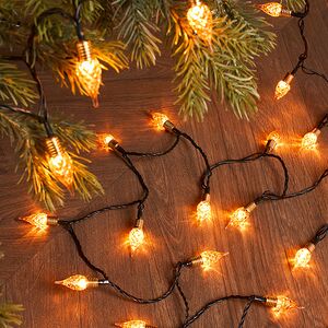 Светодиодная гирлянда Vintage Lights, теплые белые LED лампы, зеленый ПВХ, контроллер, таймер, IP20