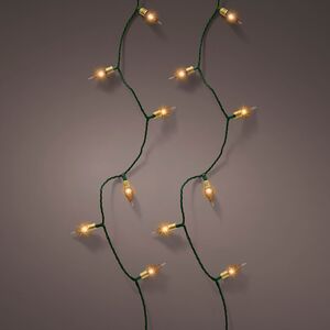 Светодиодная гирлянда Vintage Lights 12 м, 120 теплых белых LED ламп, зеленый ПВХ, контроллер, таймер, IP20