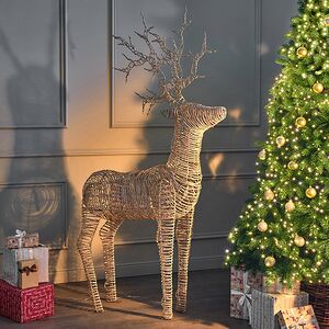 Светящийся олень Golden horns 180 см, 1320 теплых белых LED ламп, таймер, IP44 Kaemingk фото 6