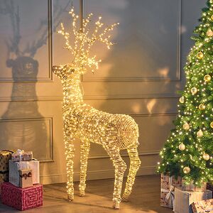 Светящийся олень Golden horns 180 см, 1320 теплых белых LED ламп, таймер, IP44 Kaemingk фото 3