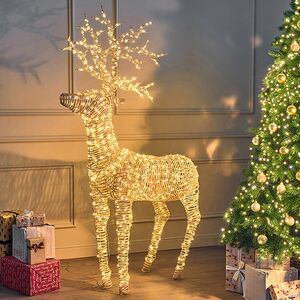 Светящийся олень Golden horns 180 см, 1320 теплых белых LED ламп, таймер, IP44 Kaemingk фото 5