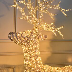 Светящийся олень Golden horns 180 см, 1320 теплых белых LED ламп, таймер, IP44 Kaemingk фото 2