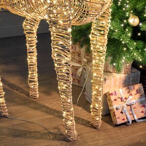 Светящийся олень Golden horns 180 см, 1320 теплых белых LED ламп, таймер, IP44 Kaemingk фото 4