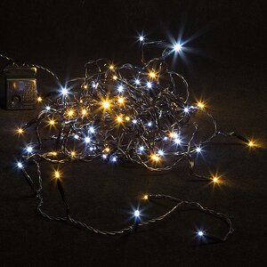 Светодиодная гирлянда нить Объемная 120 теплых/холодных белых LED ламп 9 м, черный ПВХ, контроллер, IP44 Kaemingk (Кейминг) фото 1