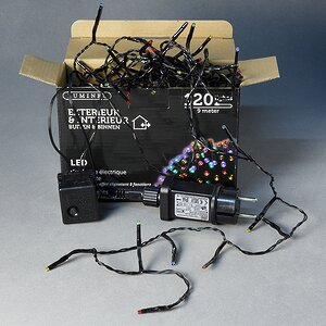 Светодиодная гирлянда нить Объемная 120 разноцветных LED ламп 9 м, черный ПВХ, контроллер, IP44 Kaemingk (Кейминг) фото 4