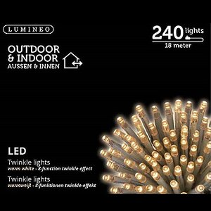 Светодиодная гирлянда Объемная 18 м, 240 теплых белых LED ламп, прозрачный ПВХ, контроллер Kaemingk фото 5