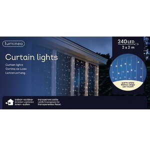 Светодиодный занавес Luminous 2*2 м, 240 теплых белых LED ламп, прозрачный ПВХ, IP44 Kaemingk (Кейминг) фото 5