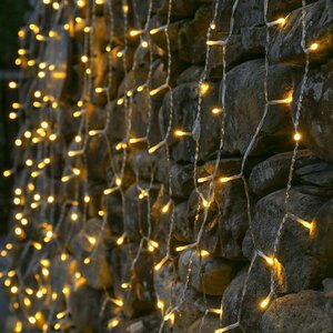 Светодиодный занавес Luminous 2*2 м, 240 теплых белых LED ламп, прозрачный ПВХ, IP44 Kaemingk (Кейминг) фото 1