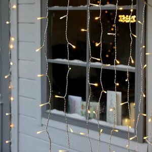 Светодиодный занавес Luminous 2*2 м, 240 теплых белых LED ламп, прозрачный ПВХ, IP44 Kaemingk (Кейминг) фото 2