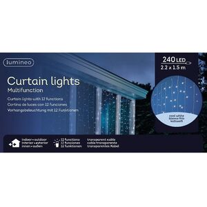 Светодиодный занавес Brilliant Waterfall 2.25*1.5 м, 240 холодных белых LED ламп, прозрачный ПВХ, контроллер, IP44 Kaemingk фото 2