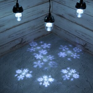Новогодняя гирлянда Снежинки, 6 лампочек с холодным белым светом, 2.5 м, IP44 Kaemingk фото 1