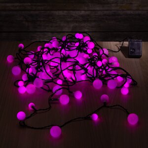 Светодиодная гирлянда Вишенки 9 м, 120 RGB разноцветных LED, черный ПВХ, IP44 Kaemingk фото 11