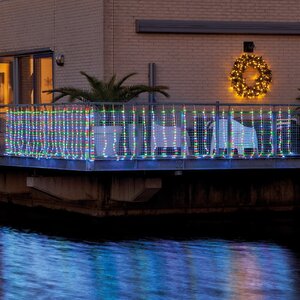 Светодиодная гирлянда Бахрома Balcony Waterfall 4*1 м, 420 разноцветных LED ламп, контроллер, прозрачный ПВХ, IP44 Kaemingk фото 1