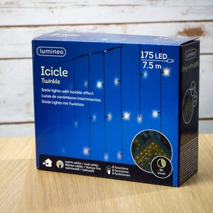 Светодиодная гирлянда Бахрома 7.5*0.5 м, 175 теплых/холодных белых LED ламп, контроллер, черный ПВХ, IP44 Kaemingk (Кейминг) фото 4