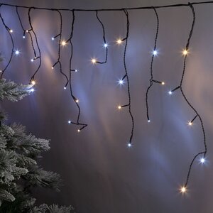 Светодиодная гирлянда Бахрома 7.5*0.5 м, 175 теплых/холодных белых LED ламп, контроллер, черный ПВХ, IP44 Kaemingk (Кейминг) фото 2