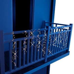 Светодиодная гирлянда Бахрома Balcony Twinkle 2.25*0.8 м, 256 теплых белых LED ламп, контроллер, черный ПВХ, IP44 Kaemingk фото 1