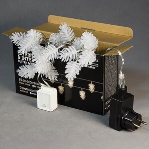 Гирлянда Шишки 24 теплых белых LED ламп 4.6 м, прозрачный ПВХ, контроллер, IP44 Kaemingk фото 6