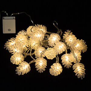 Гирлянда Шишки 24 теплых белых LED ламп 4.6 м, прозрачный ПВХ, контроллер, IP44 Kaemingk фото 4