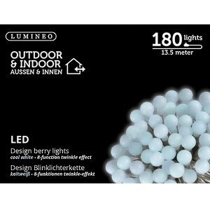 Светодиодная гирлянда Cherry Design 13.5 м, 180 холодных белых LED ламп, прозрачный ПВХ, пульт управления, контроллер, IP44 Kaemingk фото 2